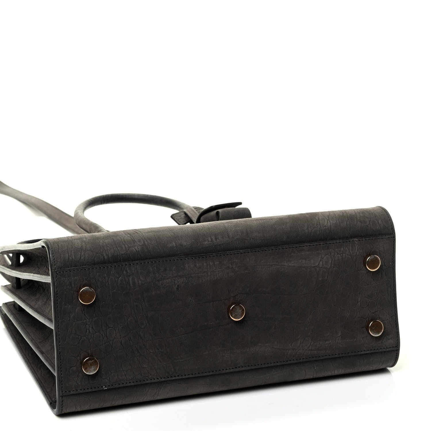 Saint Laurent Crocodile Embossed Nubuck Baby Sac De Jour Coal 3 of 4