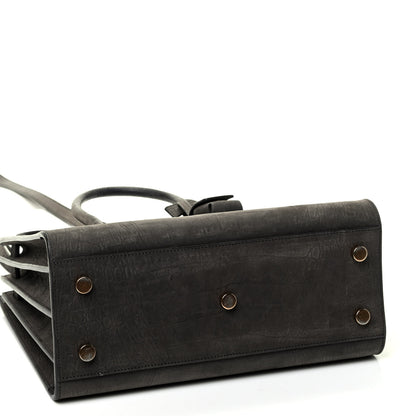 Saint Laurent Crocodile Embossed Nubuck Baby Sac De Jour Coal 3 of 4