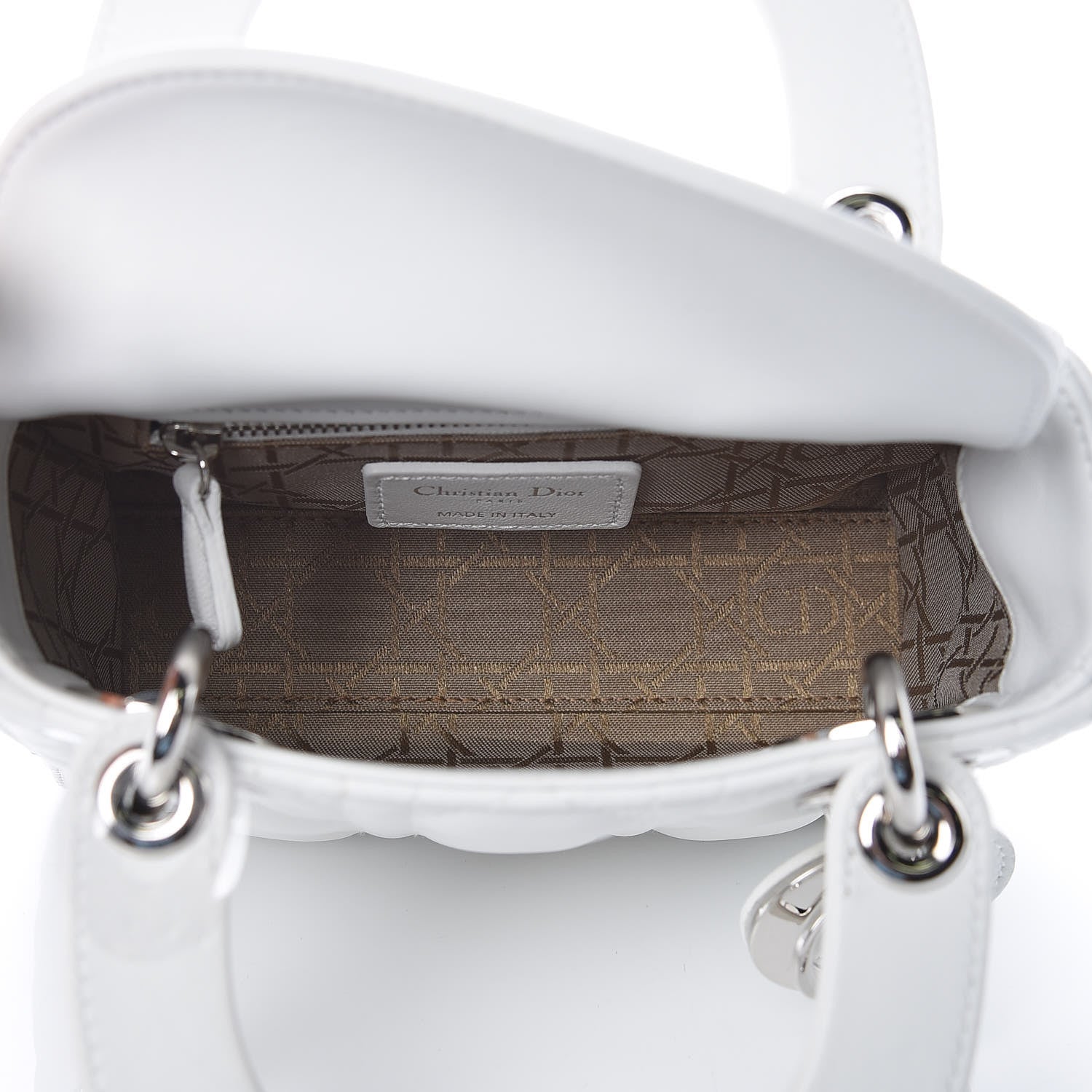 Christian Dior Lambskin Cannage Mini Lady Dior White 5 of 11