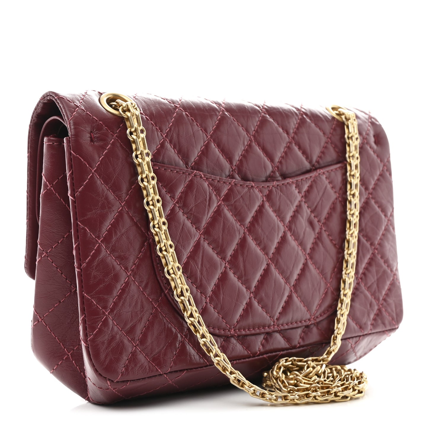 Aged Calfskin Quilted 2.55 Reissue 225 Flap Burgundy