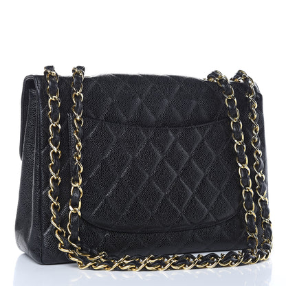 Chanel Caviar Quilted Jumbo Single Flap Black 3 of 13