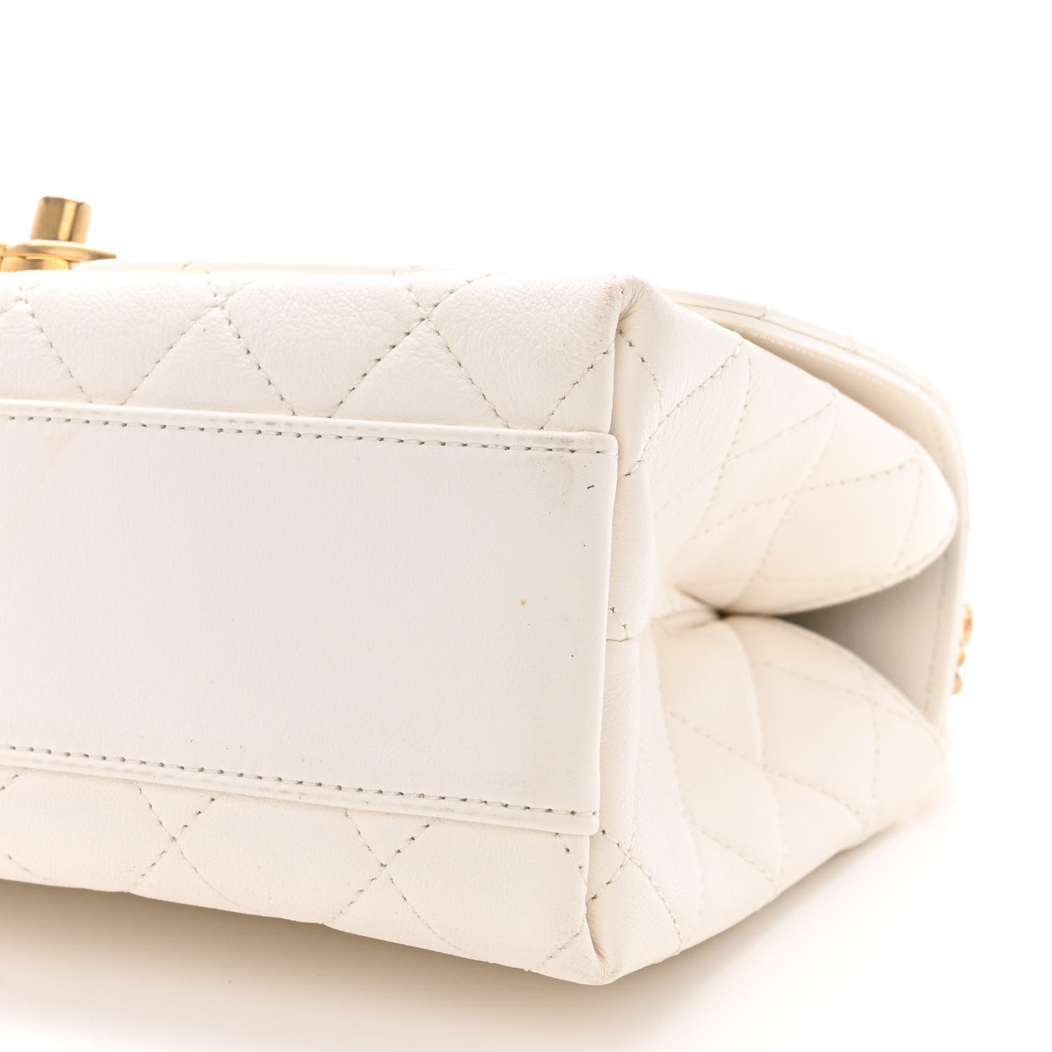 Chanel Lambskin Quilted La Parisienne Top Handle Flap White 10 of 14