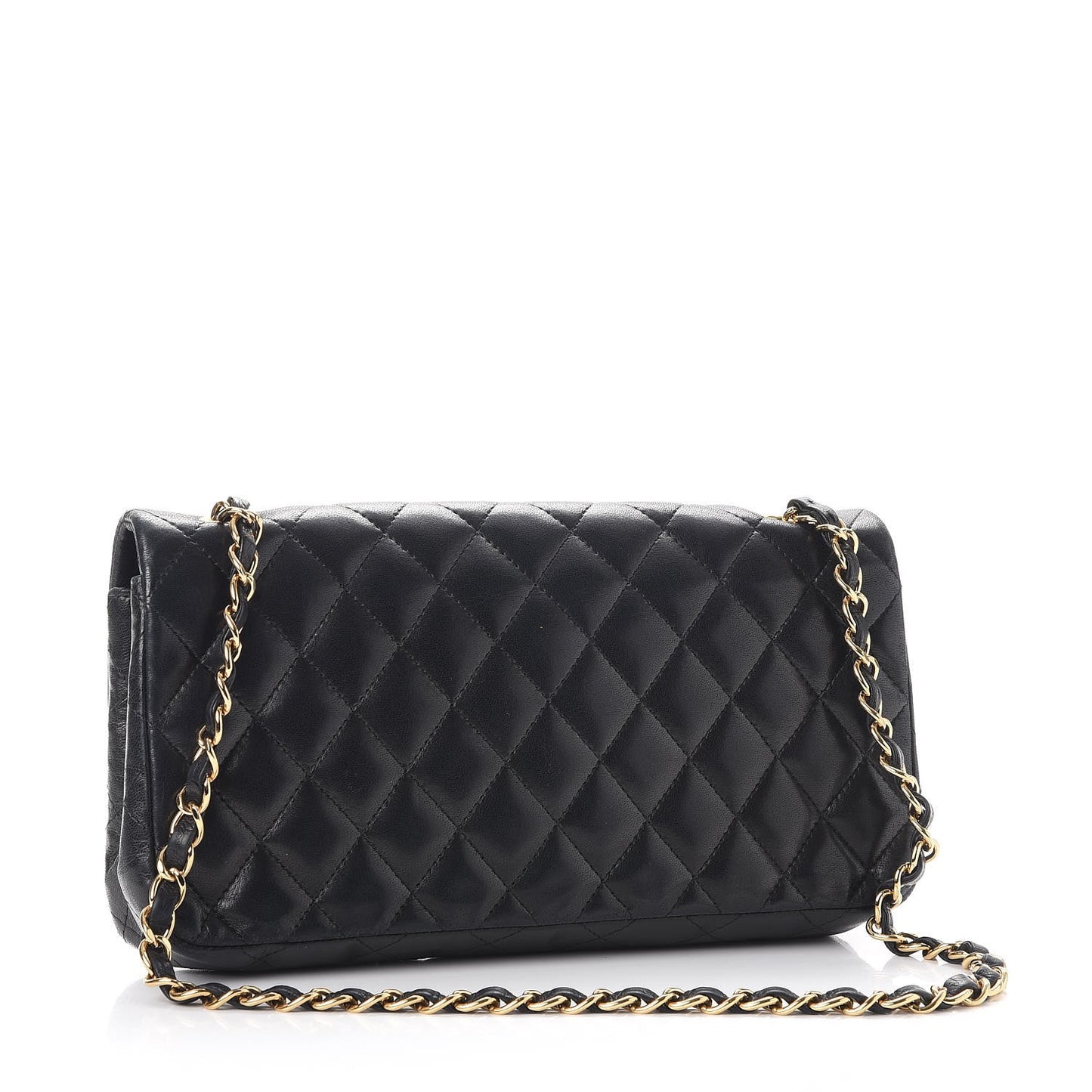 Lambskin Quilted East West Flap Black