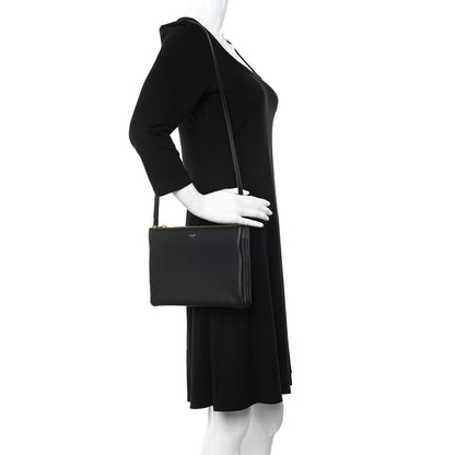 Celine Lambskin Large Trio Crossbody Bag Black 3 of 15