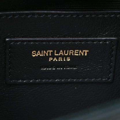 Saint Laurent Grain De Poudre Small Monogram Kate Satchel Teal Green 6 of 9