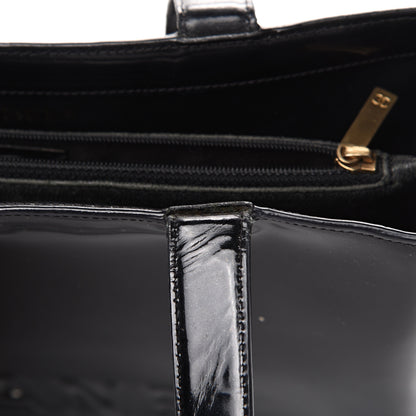Chanel Patent Logo Shoulder Bag Black 21 of 21
