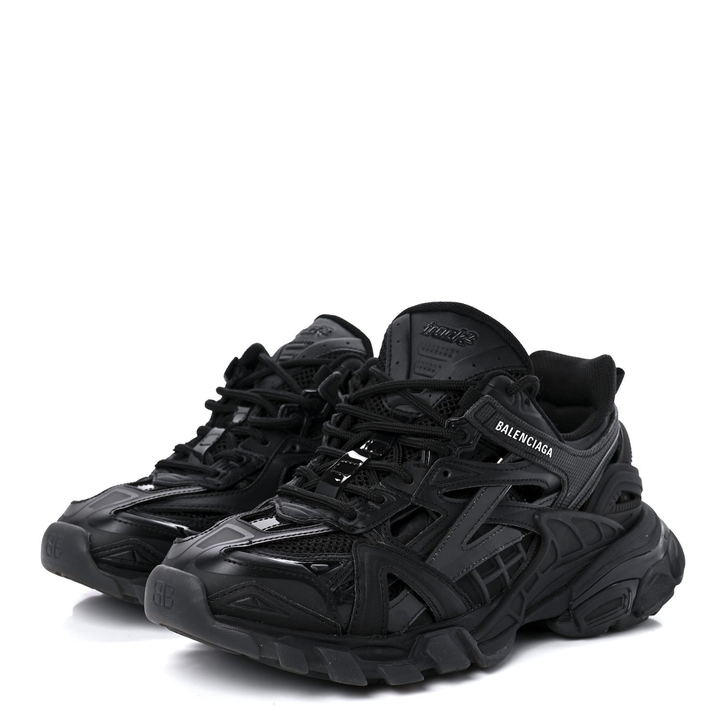 Rubber Mesh Monocolor Clear Sole Womens Track.2 Open Sneakers 38 Black