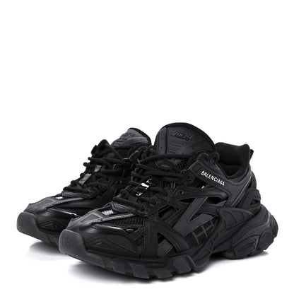 Balenciaga Rubber Mesh Monocolor Clear Sole Womens Track.2 Open Sneakers 38 Black 3 of 8