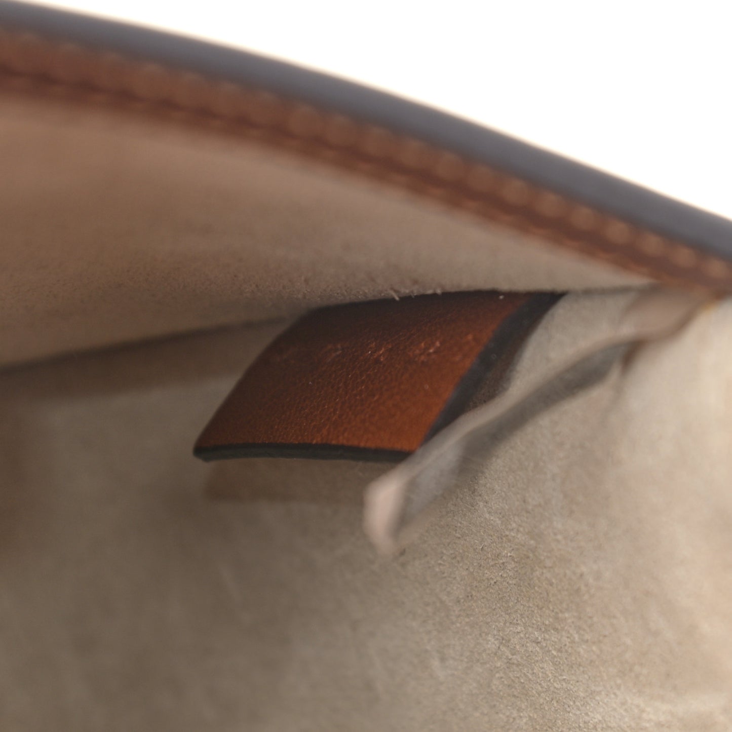Calfskin Suede Small Nile Bracelet Bag Caramel