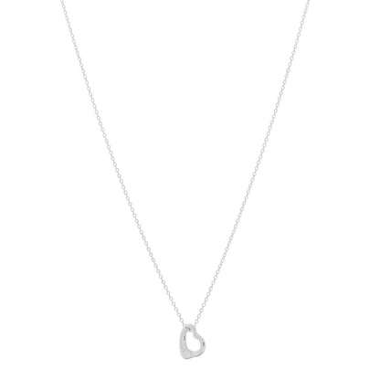 Tiffany Sterling Silver 11mm Elsa Peretti Open Heart Pendant Necklace 1 of 5