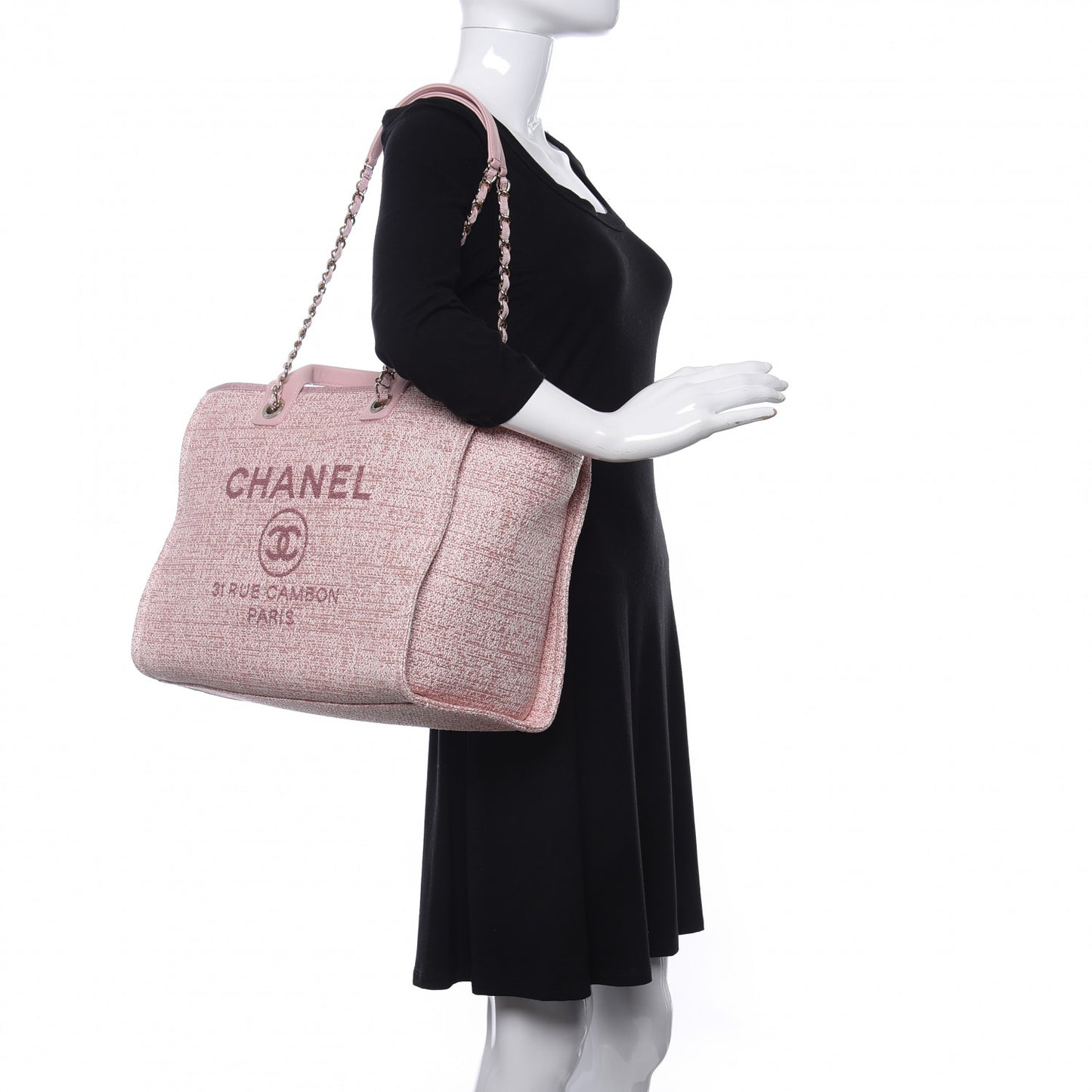Lurex Boucle Deauville Medium Tote Pink