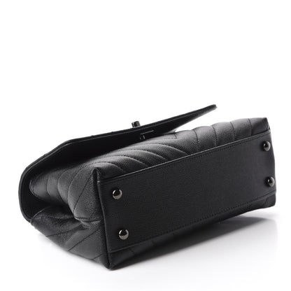 Chanel Caviar Chevron Quilted Mini Coco Handle Flap So Black 4 of 11