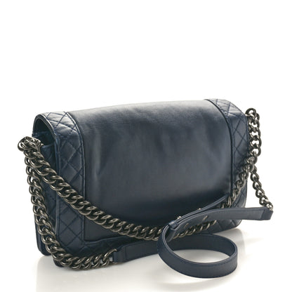 Chanel Calfskin New Medium Boy Reverso Flap Navy 2 of 10