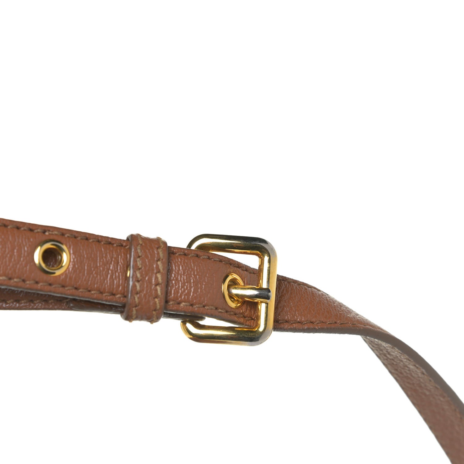 Miu Miu Vitello Phenix Madras Shoulder Bag Cuoio 13 of 17