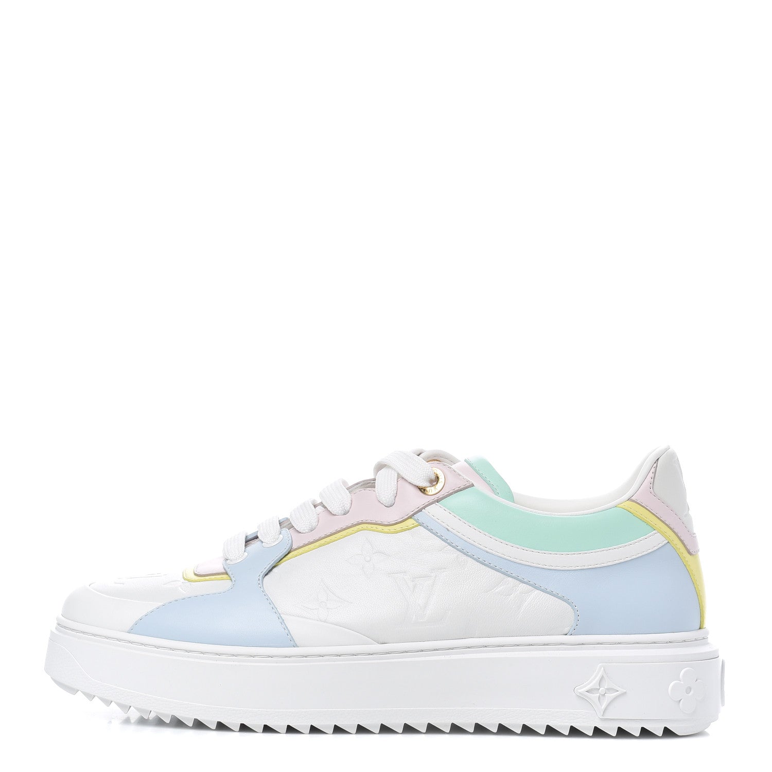Louis Vuitton Monogram Embossed Lambskin Time Out Sneakers 40 Light Blue Pastel 1 of 9