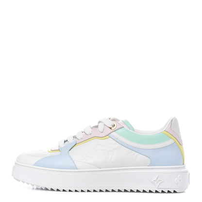 Louis Vuitton Monogram Embossed Lambskin Time Out Sneakers 40 Light Blue Pastel 1 of 9