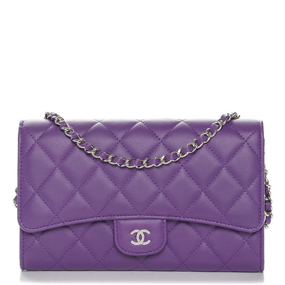 Chanel Lambskin Quilted Wallet on Removable Chain Purple 1 of 8