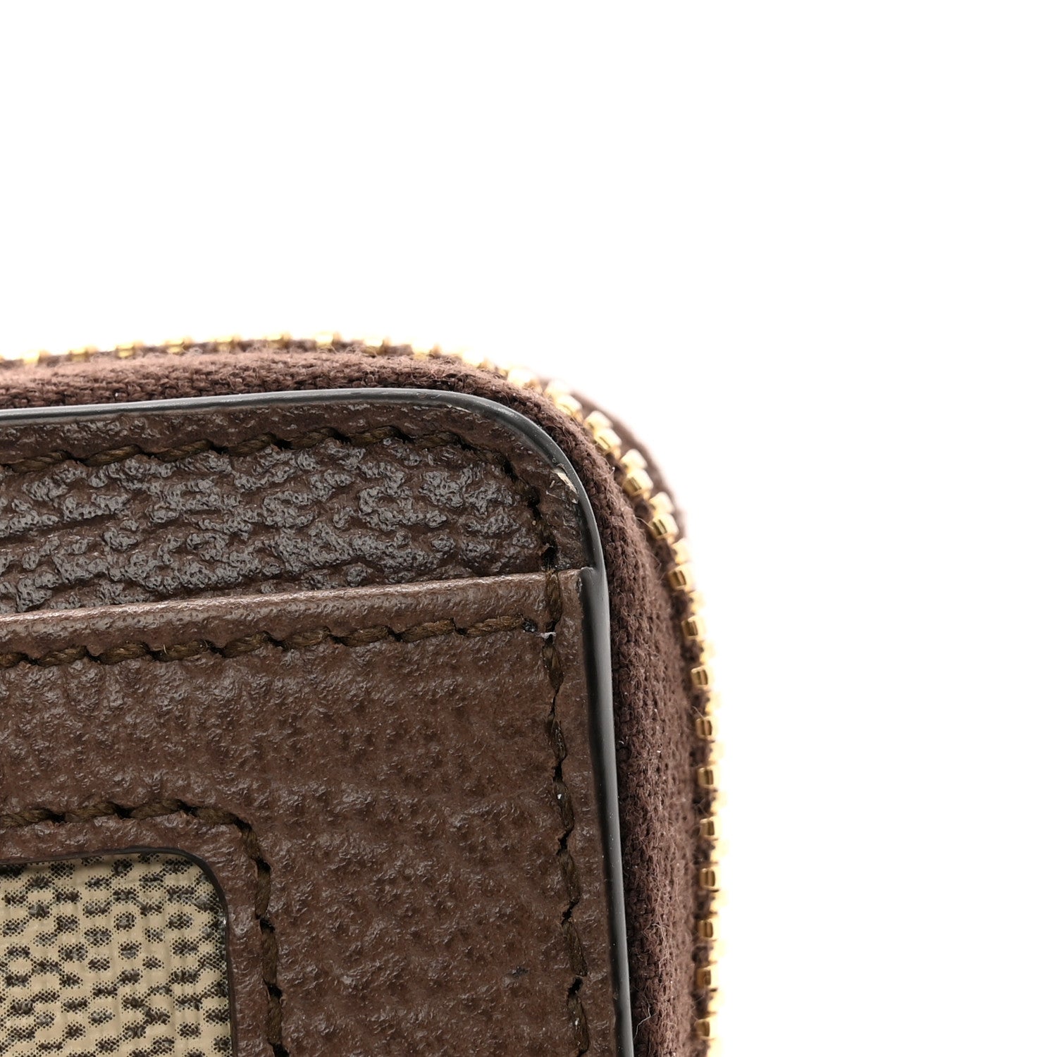 Gucci GG Supreme Monogram Textured Dollar Calfskin Web Ophidia Zip Around Card Case Wallet Beige Ebony New Acero 8 of 8