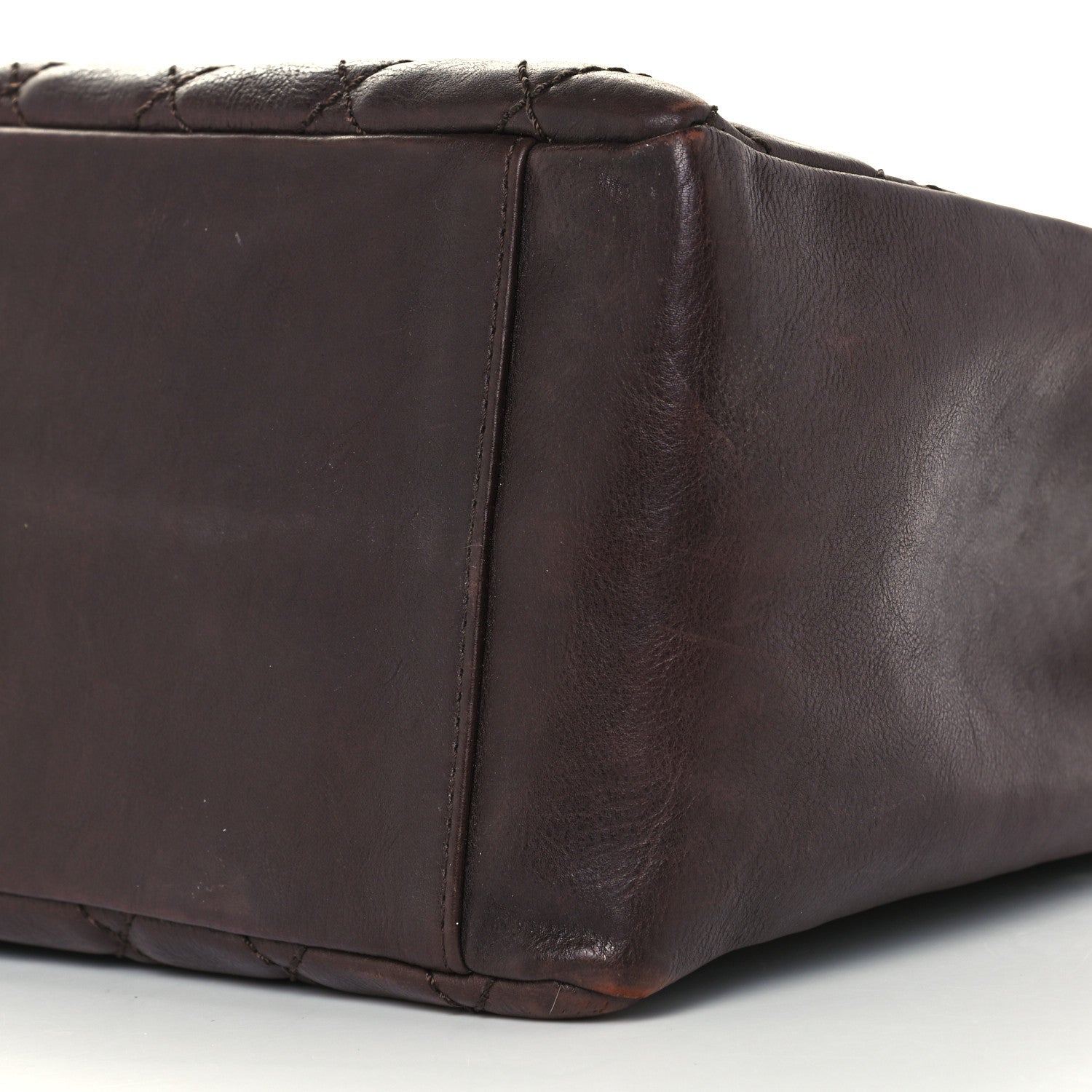 Chanel Calfskin Quilted Grand Shopping Tote GST Dark Brown 9 of 9