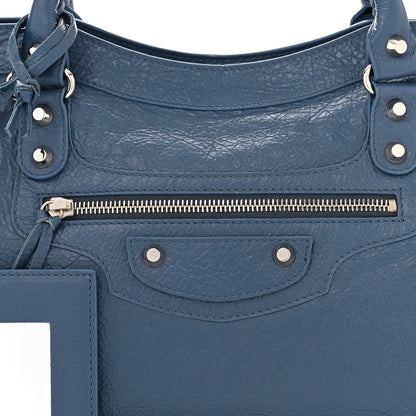 Balenciaga Agneau Classic Silver Hardware City Denim Blue 8 of 11