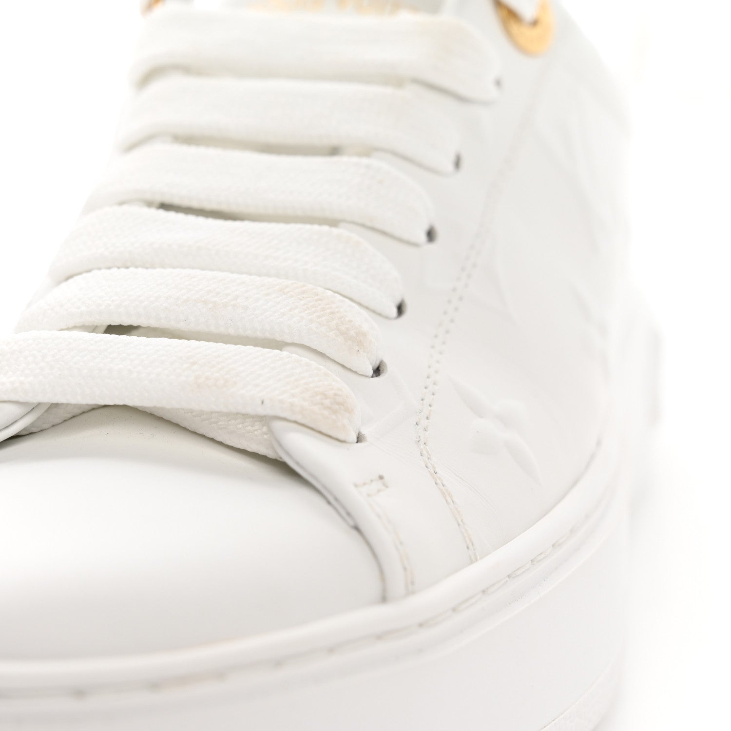 Louis Vuitton Lambskin Embossed Monogram Time Out Sneakers White 18 of 22