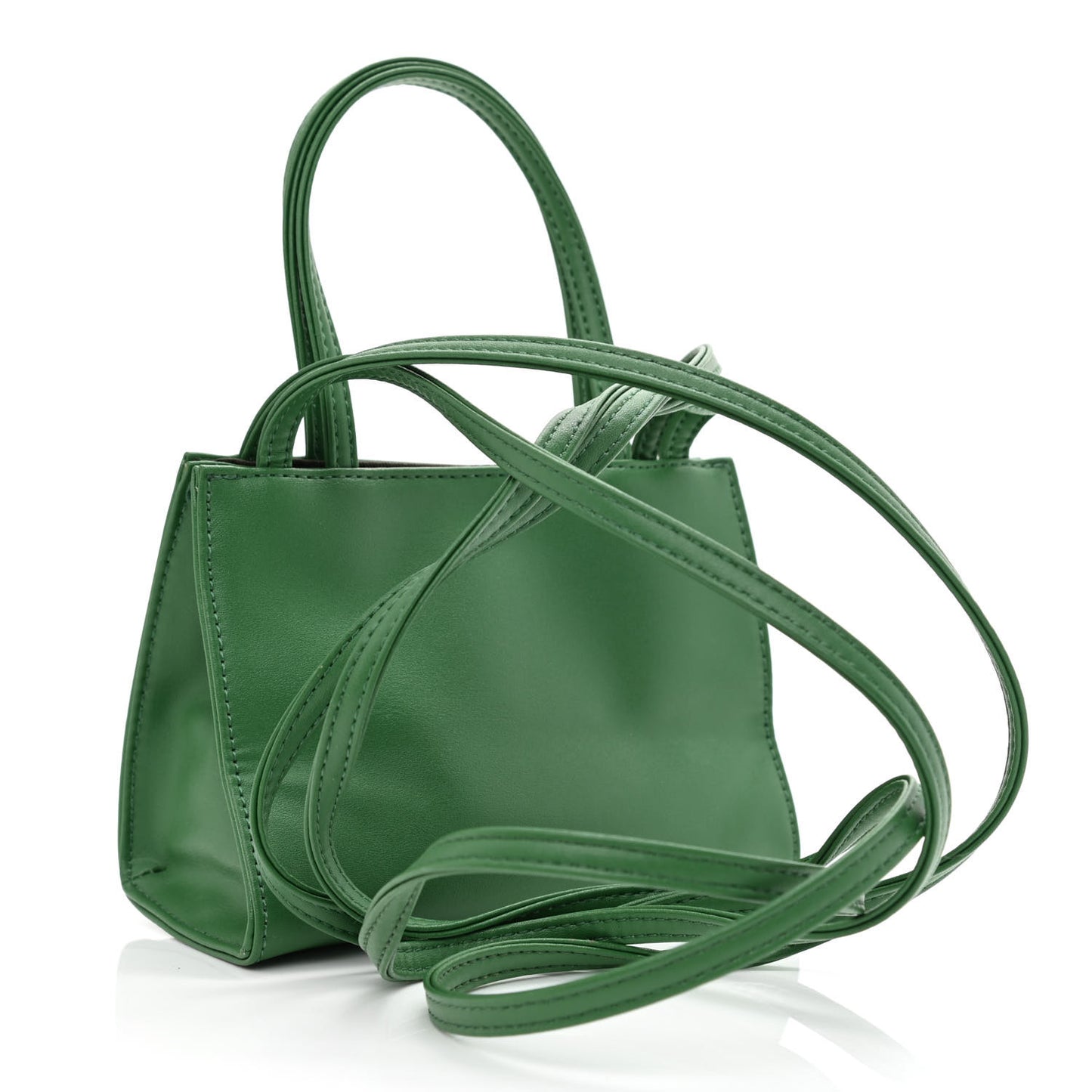 Vegan Leather Small Shopping Bag Leaf