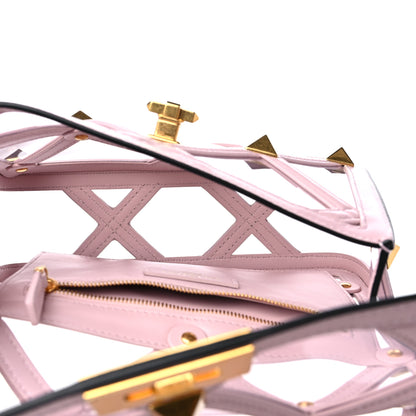 Valentino Garavani PVC Calfskin Medium Roman Stud Shoulder Bag Transparent Rose Quartz 5 of 8