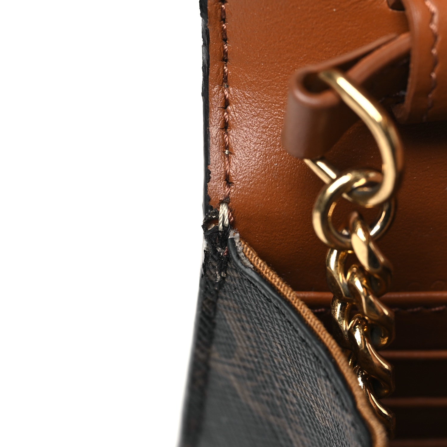 Celine Triomphe Canvas Calfskin Envelope Bag Tan 12 of 13