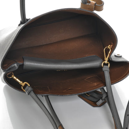 Prada Saffiano Cuir Small Bi-Color Double Bag Marmo Caramel 5 of 9