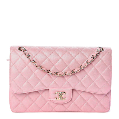 Chanel Iridescent Caviar Quilted Jumbo Double Flap Rose Pink 1 of 11