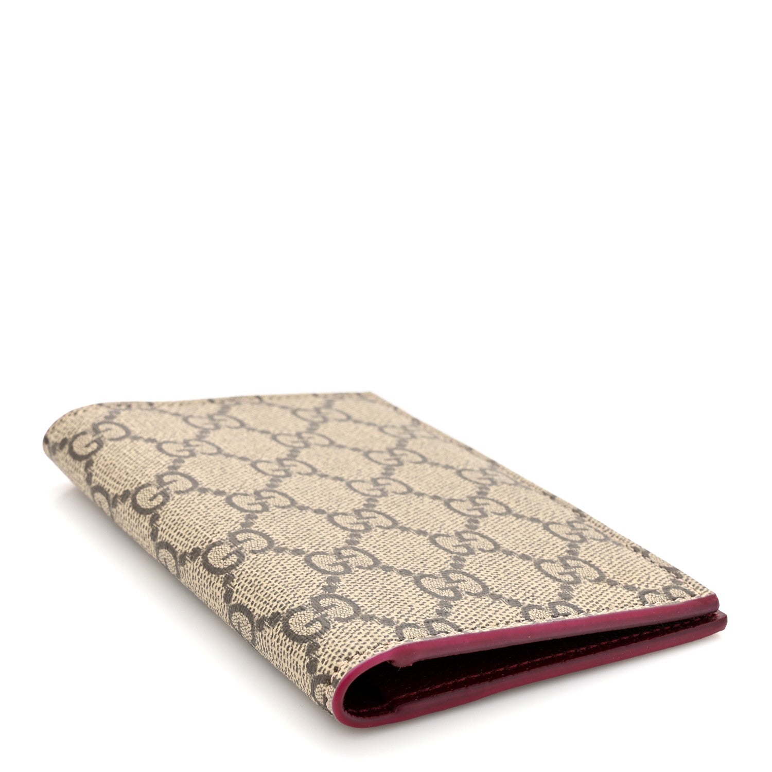 Gucci GG Supreme Monogram Passport Card Case Beige Bordeaux 4 of 9