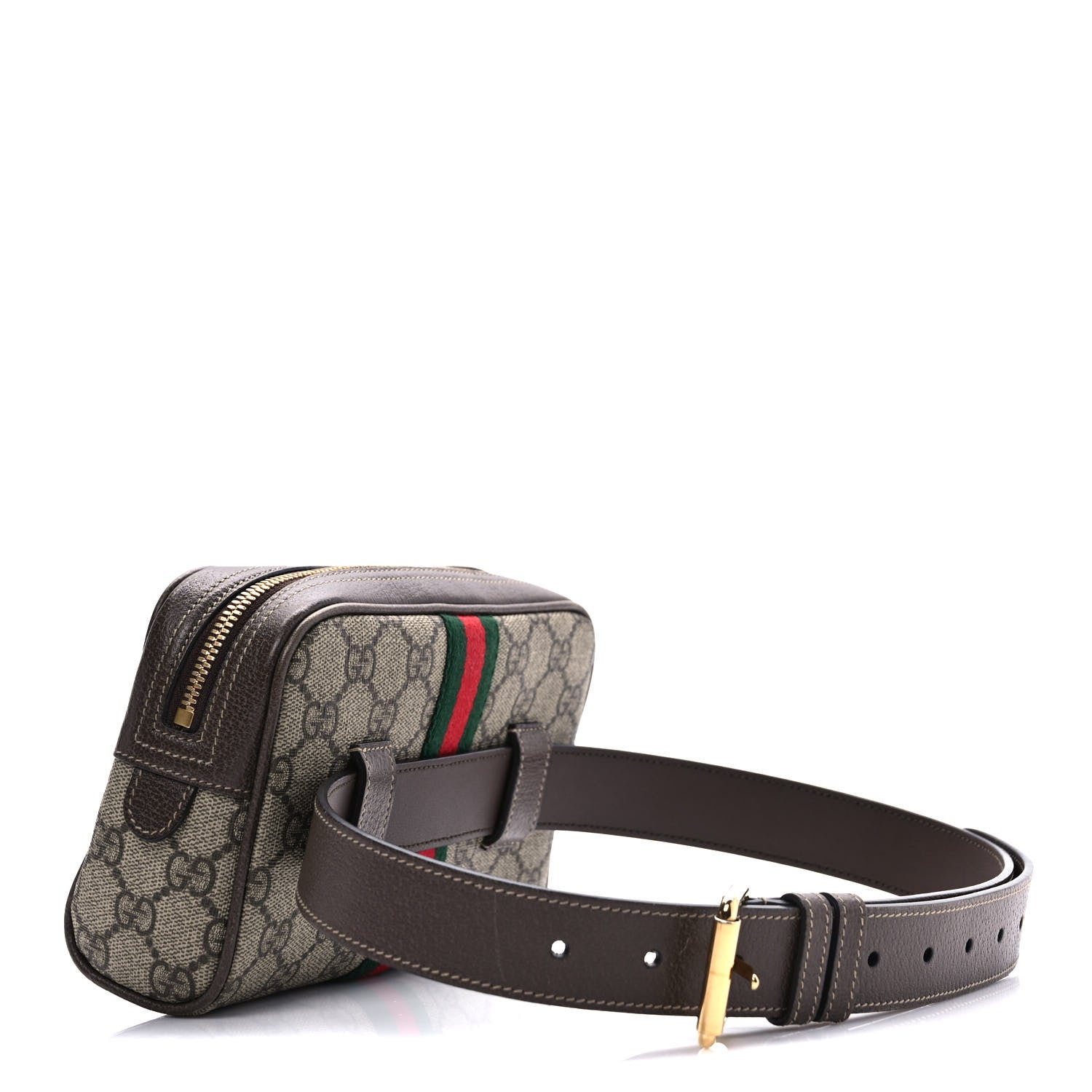 Gucci GG Supreme Monogram Web Small Ophidia Belt Bag 75 30 Dark Brown 3 of 10