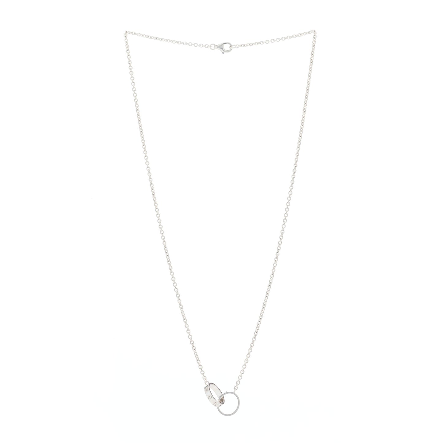 18K White Gold Interlocking LOVE Necklace