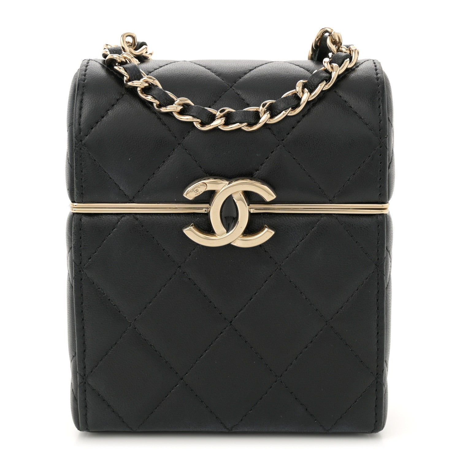 Chanel Lambskin Quilted Small Box With Chain Black 1 of 11