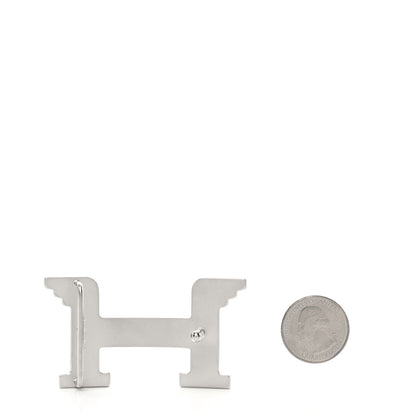 Hermes Brushed Palladium 32mm Pegase H Belt Buckle 2 of 4
