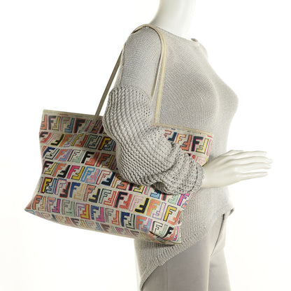 Fendi Zucca Spalmati FF Multicolor Medium Roll Tote Multicolor White 2 of 9