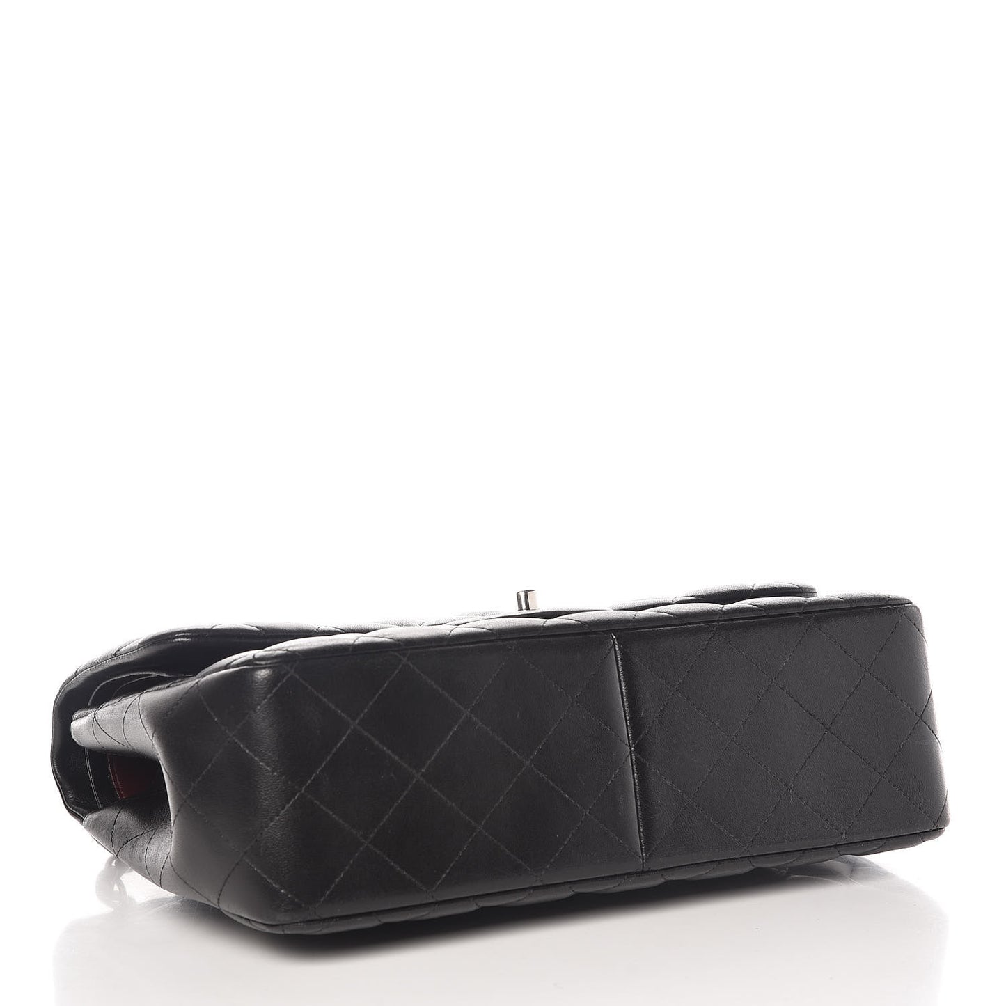 Lambskin Quilted Jumbo Double Flap Black