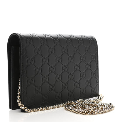 Gucci Guccissima Signature Bowy Chain Wallet Black 3 of 11