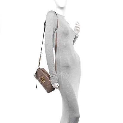 Gucci Calfskin Matelasse Small GG Marmont Chain Shoulder Bag Porcelain Rose 2 of 11