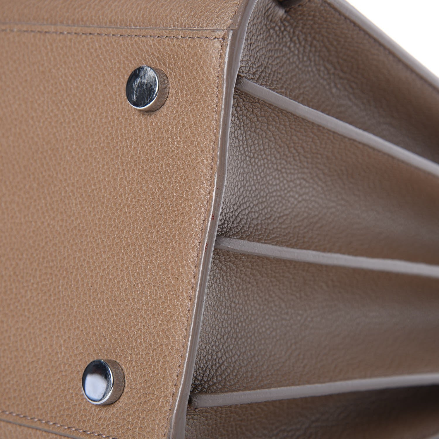 Saint Laurent Grained Calfskin Small Sac de Jour Taupe 12 of 12