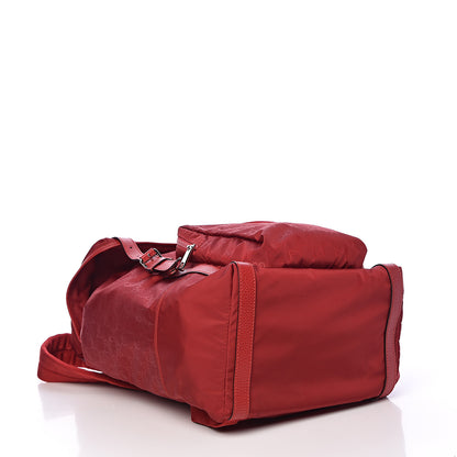 Gucci Nylon Monogram Dollar Calfskin Medium Light Double Buckle Backpack Vibrant Red 4 of 10