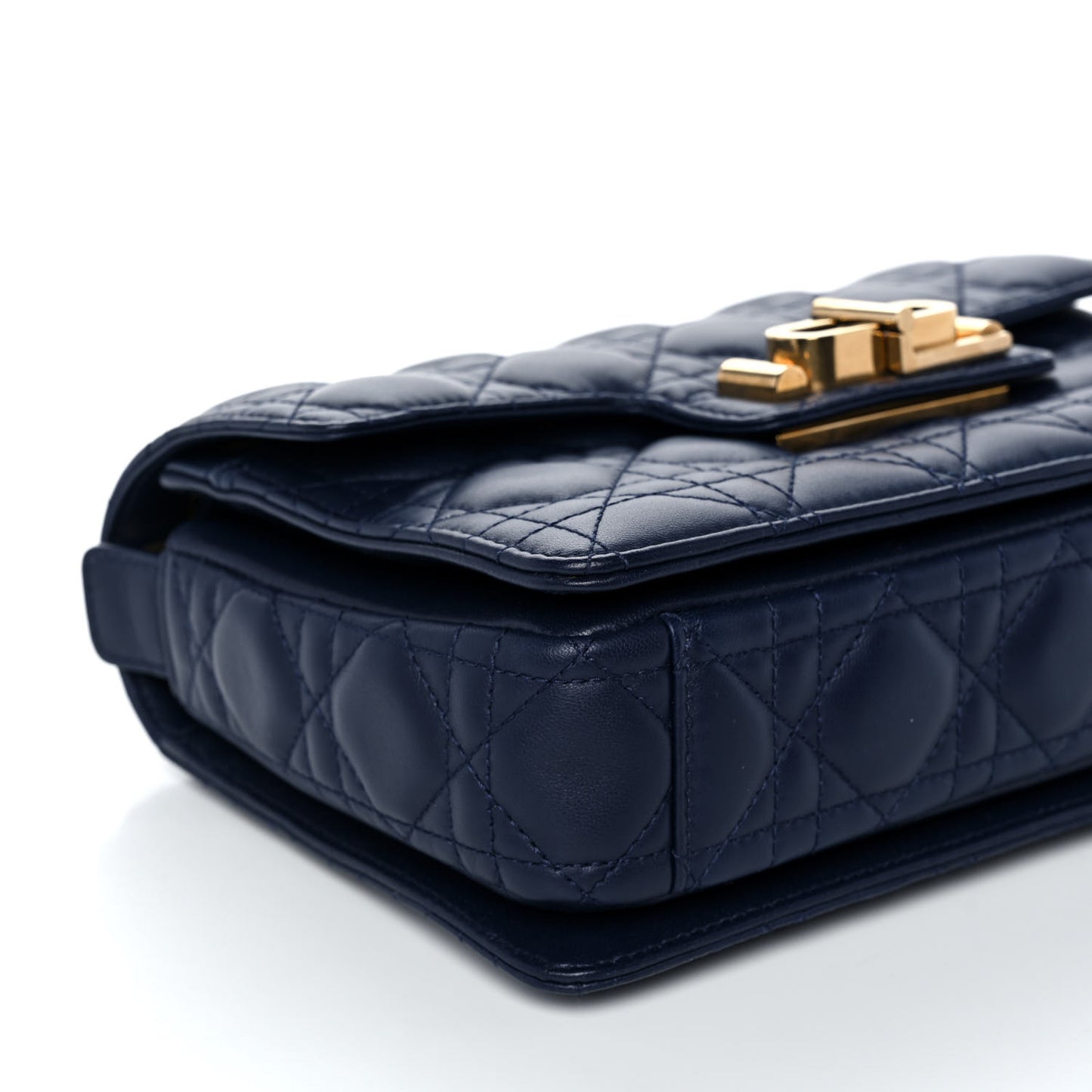 Lambskin Cannage CD Lock Flap Bag Navy