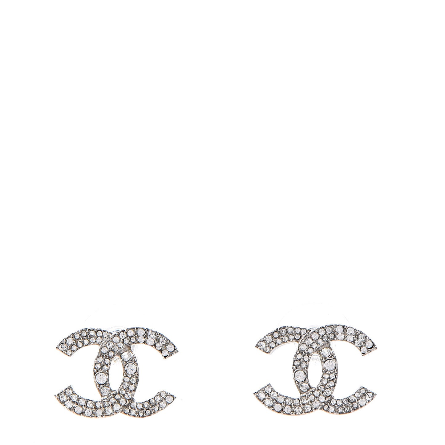 Crystal CC Earrings Silver