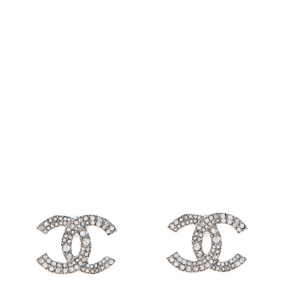 Chanel Crystal CC Earrings Silver 1 of 5