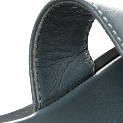 Hermes Box Calfskin Oran Sandals 37 Bleu Pinede 11 of 13