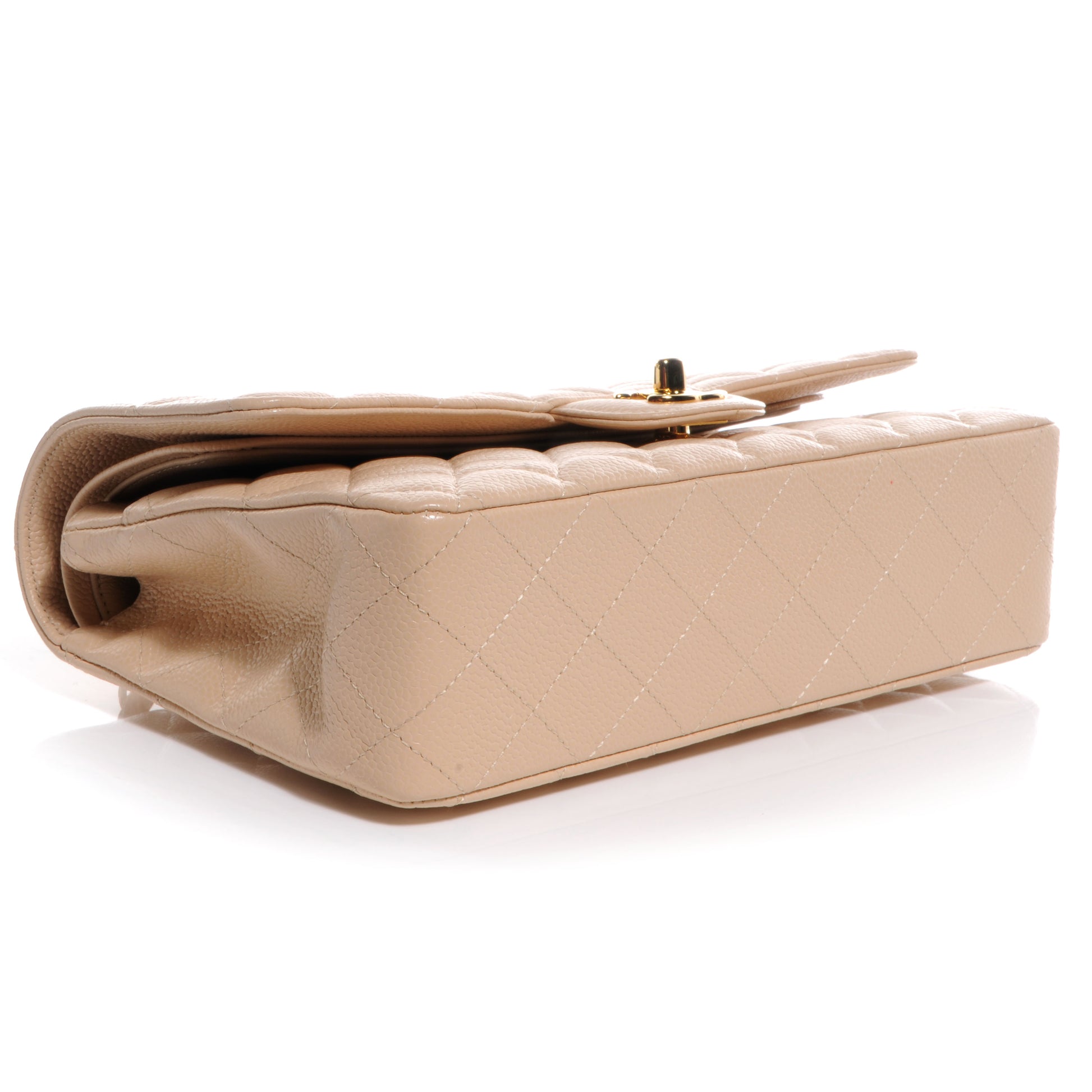 Chanel Caviar Quilted Medium Double Flap Beige Clair 4 of 9