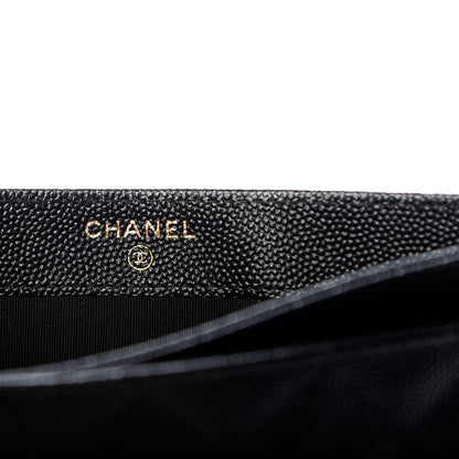 Chanel Caviar Quilted CC Strap Pouch Black 9 of 12