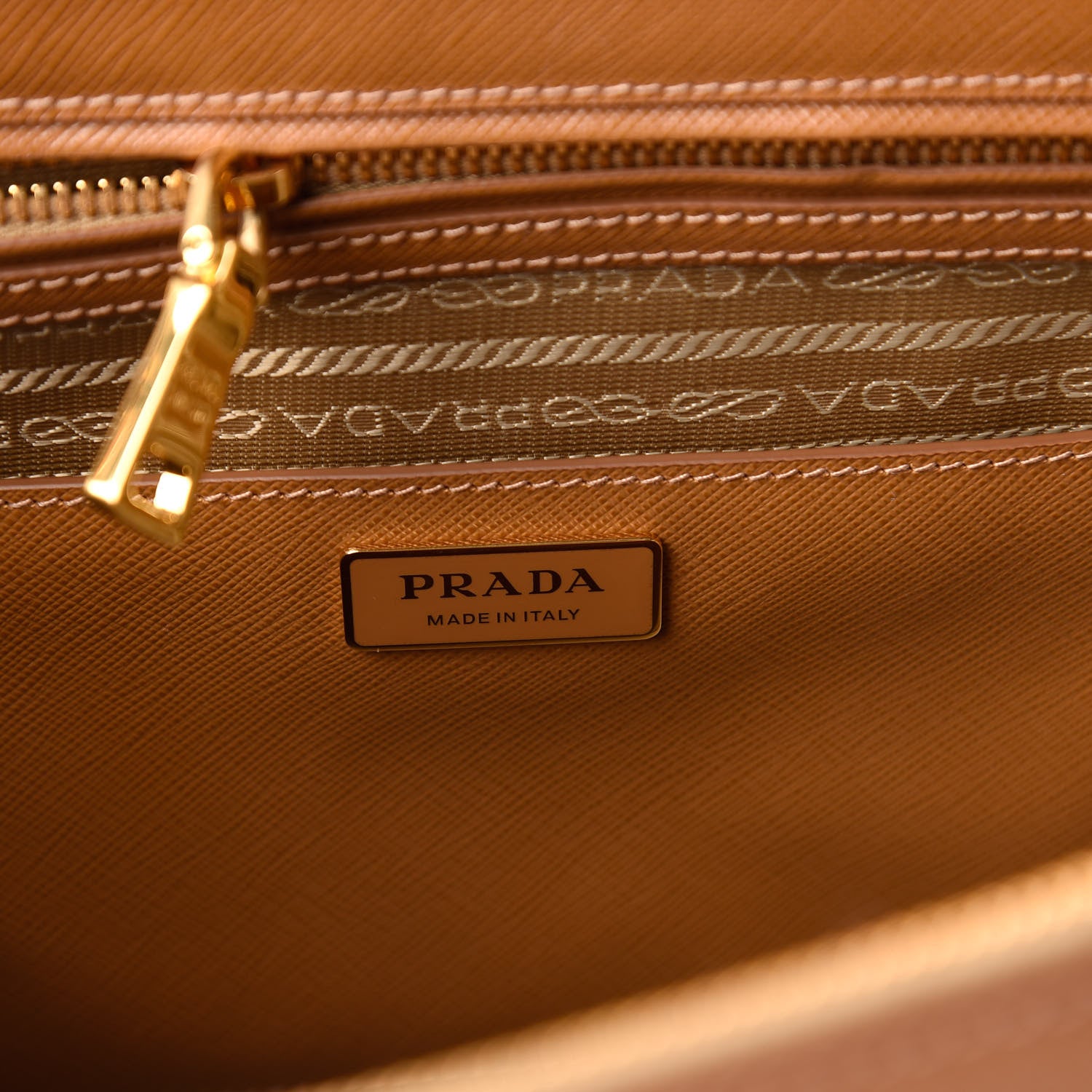 Prada Saffiano Lux Large Galleria Double Zip Tote Caramel 8 of 10