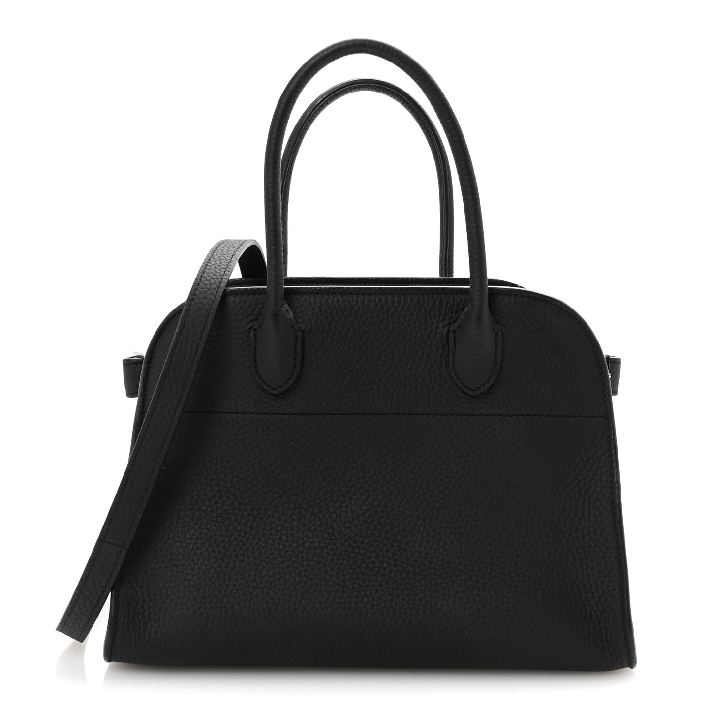 Matte Grained Calfskin Soft Margaux 10 Bag Black