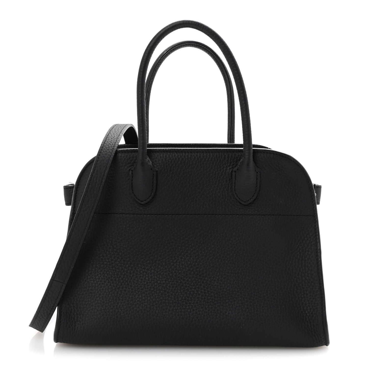 The Row Matte Grained Calfskin Soft Margaux 10 Bag Black 1 of 9